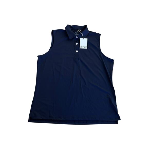 RNWK Renwick Sport Solid Performance Sleeveless Polo Navy Size L NWT Retail $75 - Picture 1 of 9